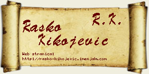 Raško Kikojević vizit kartica
